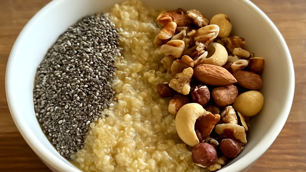 Porridge di quinoa con semi di chia e frutta secca"